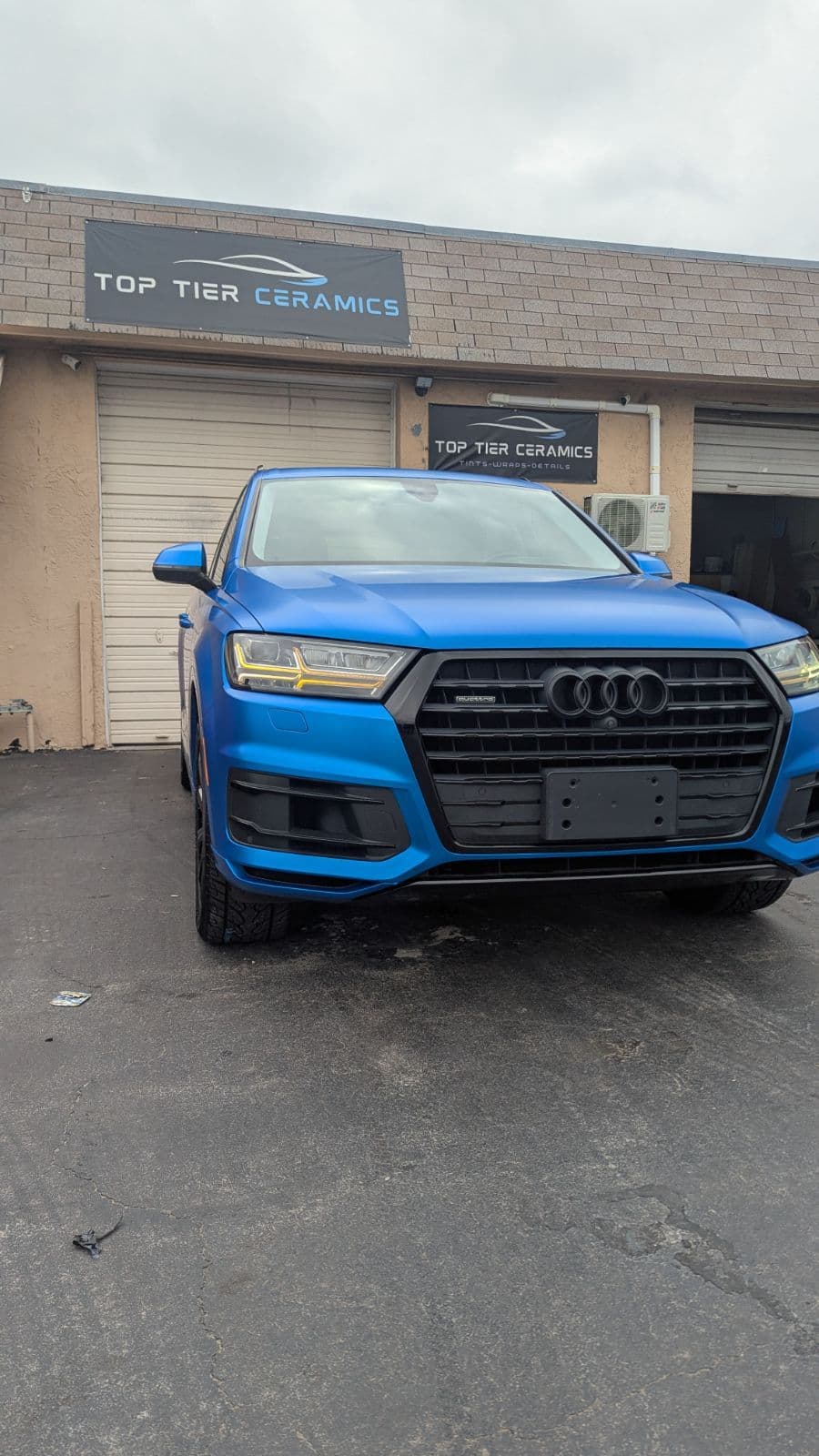 Audi Q7 Satin Blue Wrap